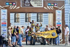 Daniel Mazzucco e seu Can-Am Renegade na rampa de chegada do Rally Dakar 2014 Crédito: David Santos Jr/Webventure