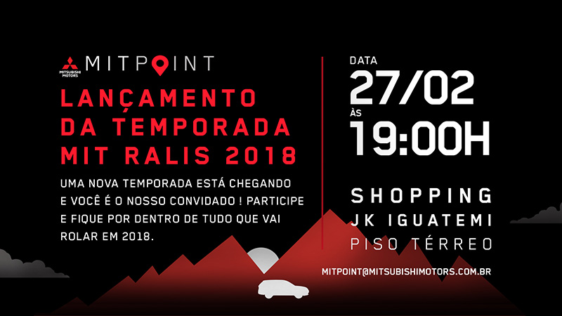 Convite: abertura dos Ralis Mitsubishi será terça, 27/2